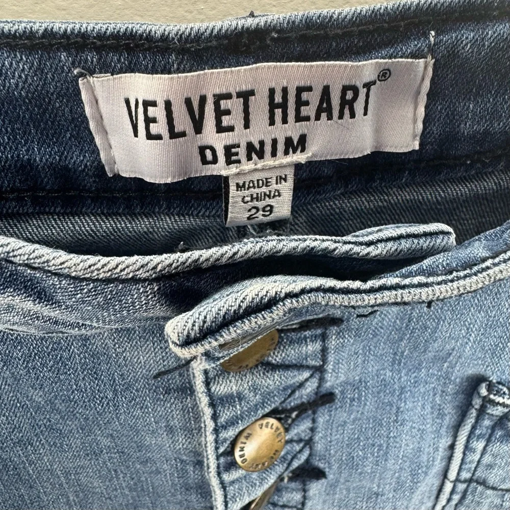 Velvet Heart Denim Women’s 29 Stretch Button Front Pencil Skirt Pockets Normcore